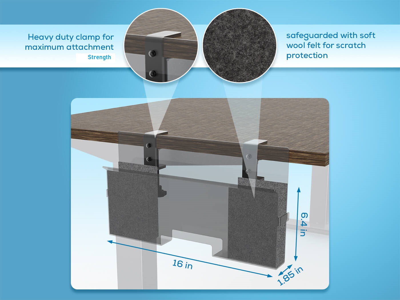 Side-Mount Laptop Desk Stand fits: Dell / Acer / ASUS /MacBook/Surface/Lenovo/ HP / Gaming Laptops -Aluminum Made