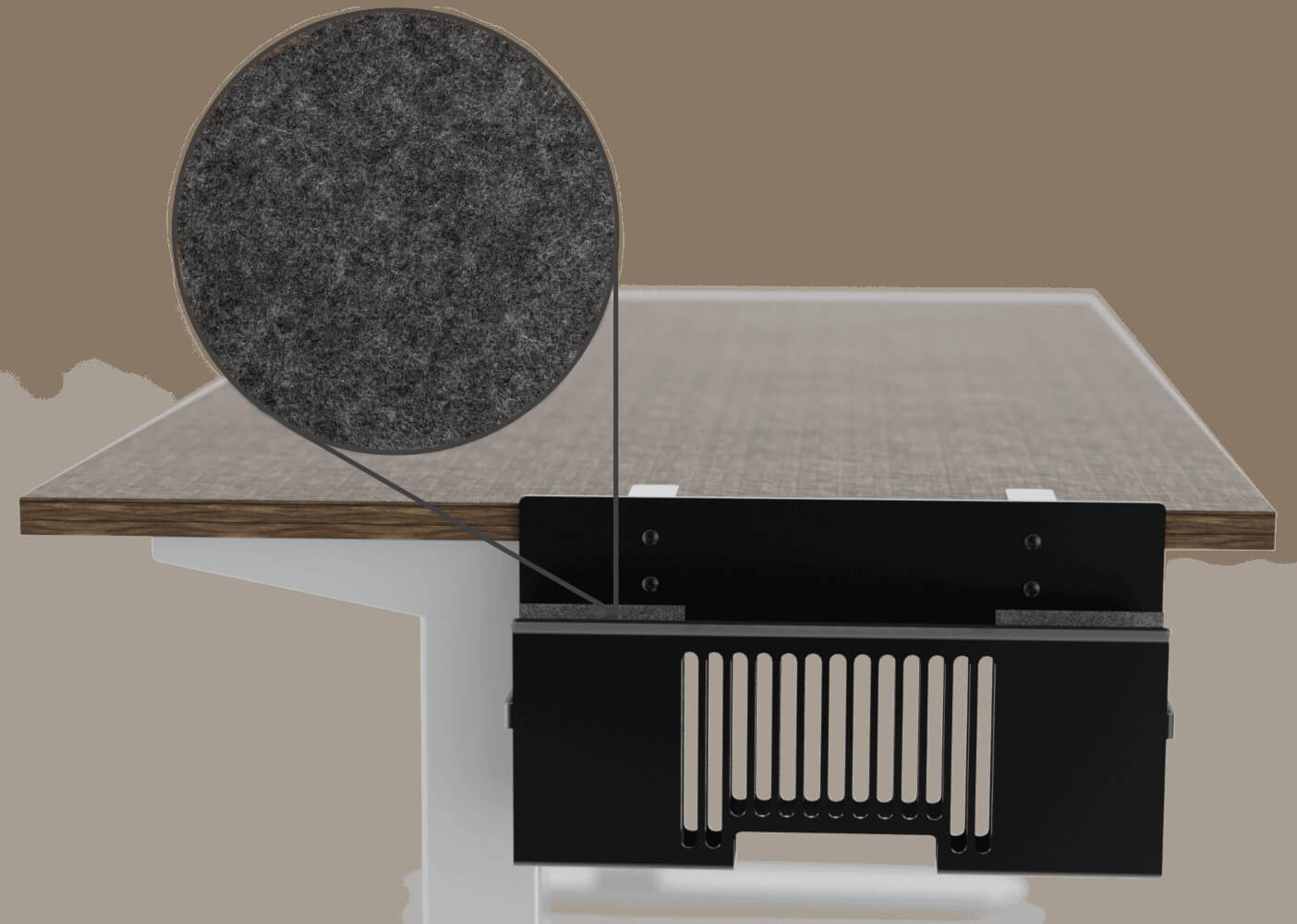 Side-Mount Perforated Steel Laptop Desk Stand - Fits Dell/Acer/ASUS/XPS/MacBook/Surface/Lenovo/HP/Gaming Laptops