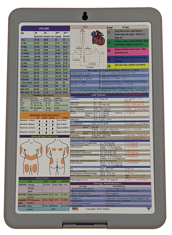 Nursing Clipboard with Storage -excellent for clinical -GRAY