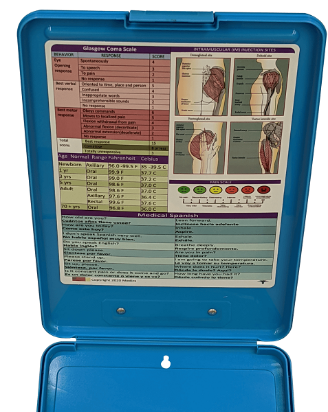 Nursing Clipboard with Storage -excellent for clinical - OCEAN BLUE