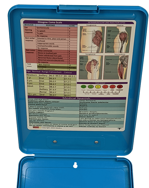 Nursing Clipboard with Storage  -excellent for clinical - OCEAN BLUE