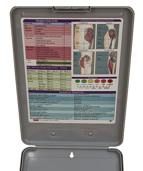 Nursing Clipboard with Storage -excellent for clinical -GRAY