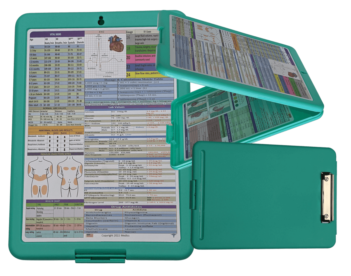 Nursing Clipboard with Storage -excellent for clinical -MINT