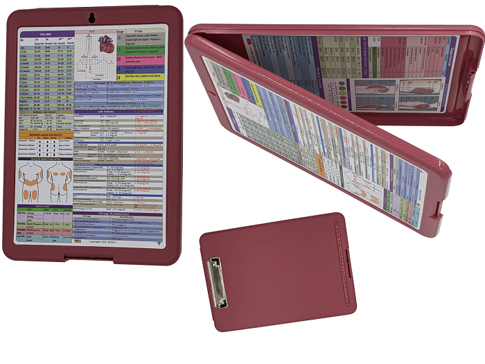 Nursing Clipboard with Storage  -excellent for clinical -RUSTIC RED