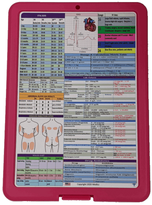 Nursing Clipboard with Storage -excellent for clinical -PINK