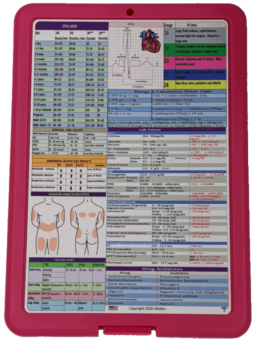 Nursing Clipboard with Storage  -excellent for clinical -PINK