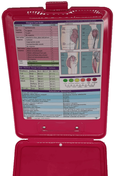 Nursing Clipboard with Storage  -excellent for clinical -PINK